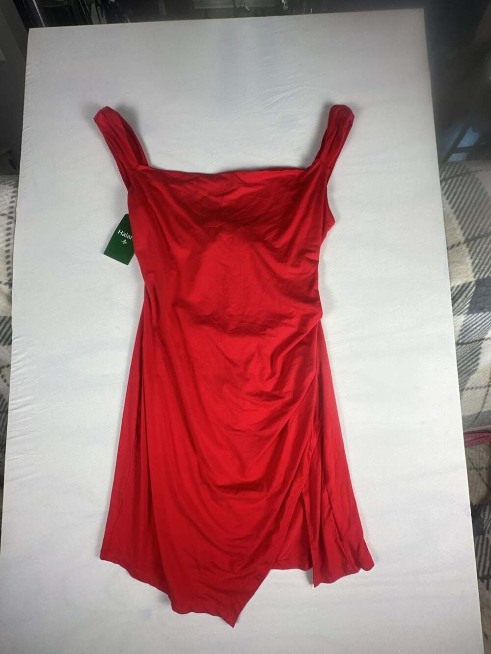 Halara Red Asymmetrical Tie-Back Dress #1079